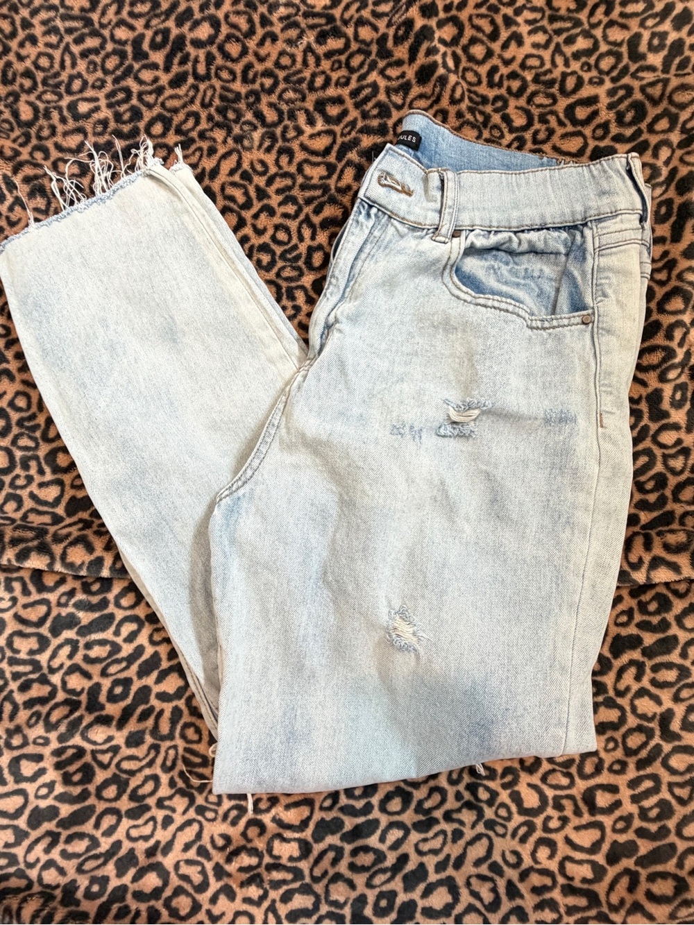 Sincerely Jules Light Wash Boyfriend Jeans - Light Blue Distressed